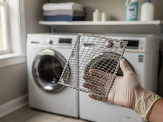 Sharon Dryer Vent Cleaning specialist performing detailed lint trap cleaning service in Sharon