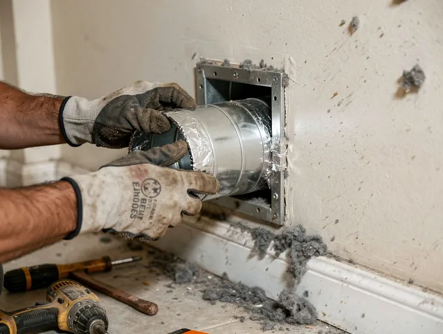 Professional dryer vent repair and installation by Sharon Dryer Vent Cleaning in Sharon